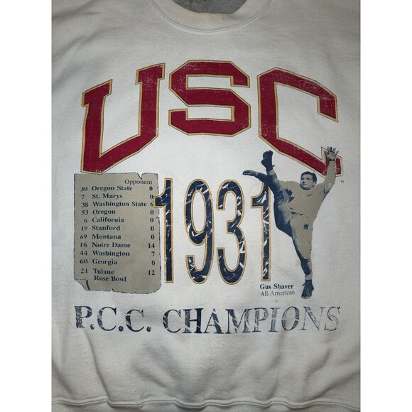 USC TROJANS RARE VINTAGE SWEATSHIRT L 1931 PCC CHAMPION GUS SHAVER - Picture 3 of 9